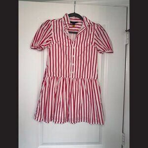 Polo Ralph Lauren Girls Pink Stripe Shirt Dress Size 8